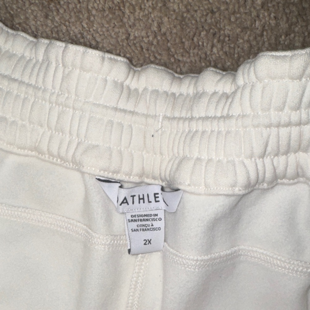 Athleta Cream Triumph Hybrid Wide Crop 2x NWT - Picture 5 of 7